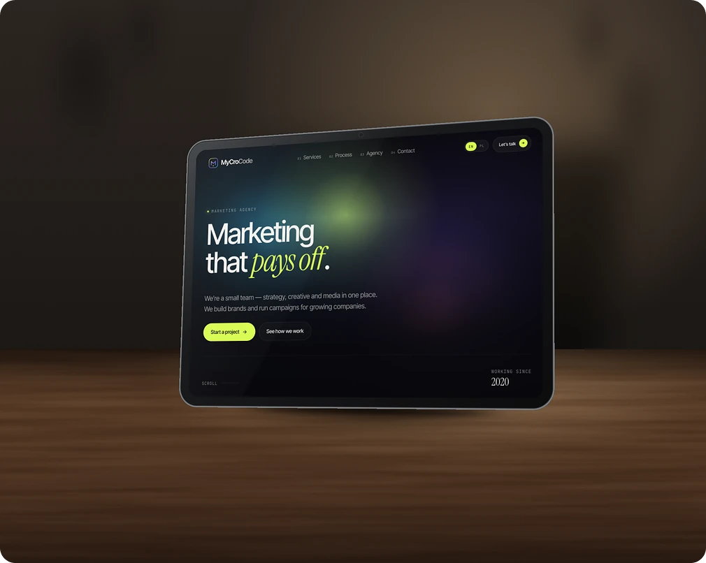 MyCroCode — strona WWW, marketing