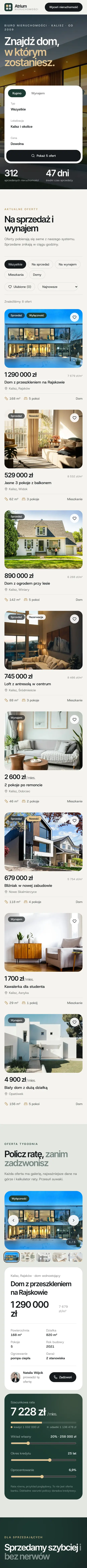 Ta sama strona na telefonie, z wyszukiwarką ofert na pierwszym ekranie